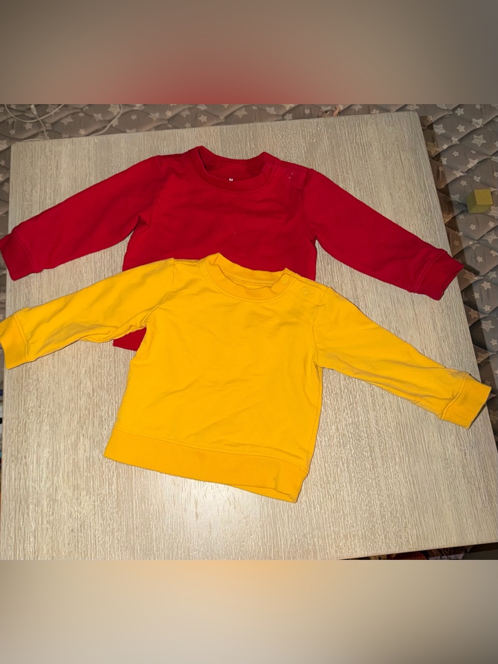 Primary Sweatshirt Bundle of 2. Size 6-12 months. Solid Red and yellow.